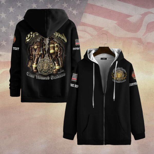 Custom Dept & Text Brotherhood Time Honored Tradition #DQH0072 - Zip Hoodie