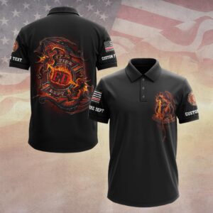 Custom Dept & Text Fear No Evil – Forged in Flame #DQH0073 - Polo