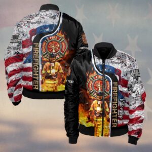 Custom Dept & Name – Forged in Flames, United We Stand #DQH0059 - Bomber Jacket