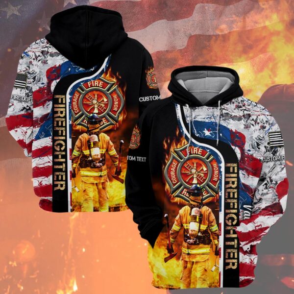 Custom Dept & Name – Forged in Flames, United We Stand #DQH0059 - Hoodie