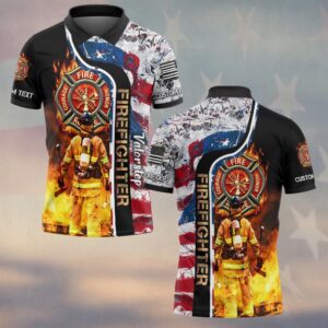 Custom Dept & Name – Forged in Flames, United We Stand #DQH0059 - Polo