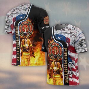 Custom Dept & Name – Forged in Flames, United We Stand #DQH0059 - T-shirt