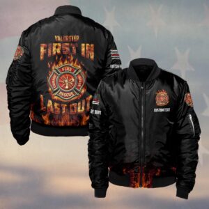 Custom Dept & Text First In Last Out #DQH0061 - Bomber Jacket