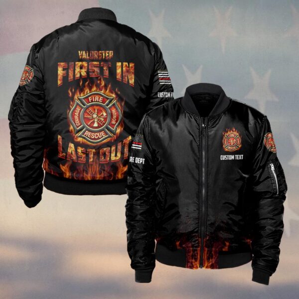 Custom Dept & Text First In Last Out #DQH0061 - Bomber Jacket