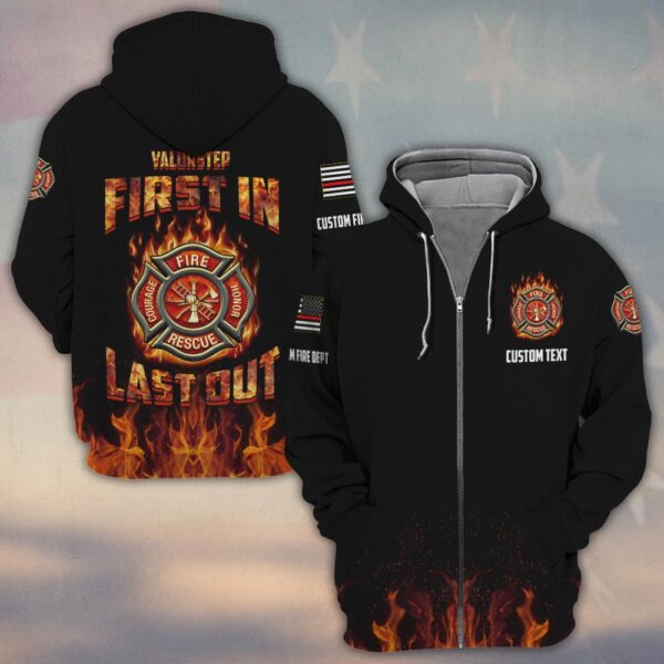 Custom Dept & Text First In Last Out #DQH0061 - Zip Hoodie