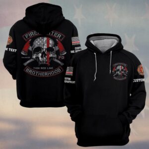 Custom Dept & Text Firefighter Thin Redline Brotherhood #DQH0065 - Hoodie