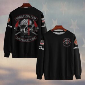 Custom Dept & Text Firefighter Thin Redline Brotherhood #DQH0065 - Sweatshirt