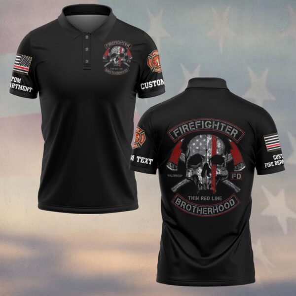 Custom Dept & Text Firefighter Thin Redline Brotherhood #DQH0065 - Polo