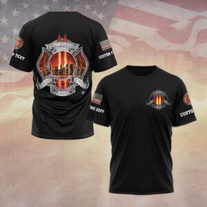 Custom Dept & Text Never Forgotten 9/11 #DQH0067 - T-shirt