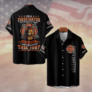 Custom Dept & Name I'm A Firefighter #DQH0077 - Short Sleeve Button Shirt