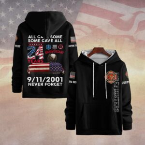 Custom Dept & Text Never Forget - In Memory of 9/11 #DQH0086 - Hoodie