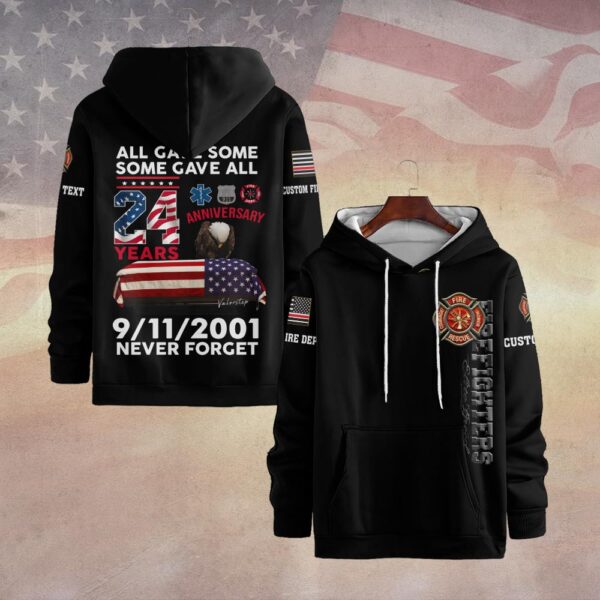 Custom Dept & Text Never Forget - In Memory of 9/11 #DQH0086 - Hoodie