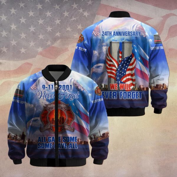 Custom Dept & Text We Will Never Forget – All Gave Some, Some Gave All Edition #DQH0088 - Bomber Jacket