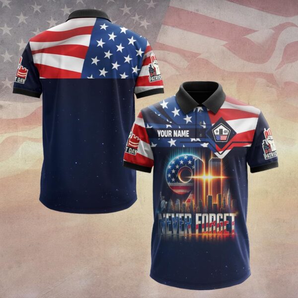 Custom Name United We Stand – Never Forget Shirt #DQH0089 - Polo