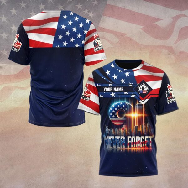 Custom Name United We Stand – Never Forget Shirt #DQH0089 - T-shirt