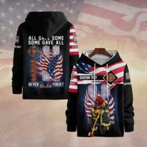 Custom Dept & Text Honoring the 343 – Firefighter Remembrance #DQH0090 - Hoodie