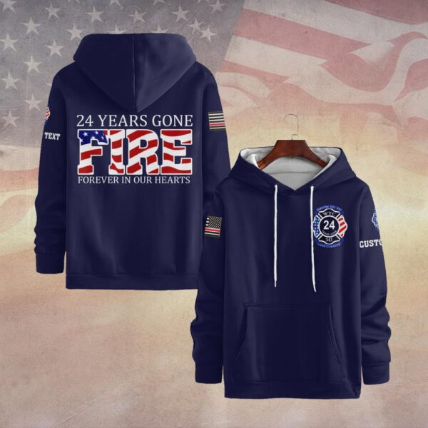Custom Text Forever in Our Hearts – 24-Year 9/11 Memorial Shirt #DQH0091 - Hoodie