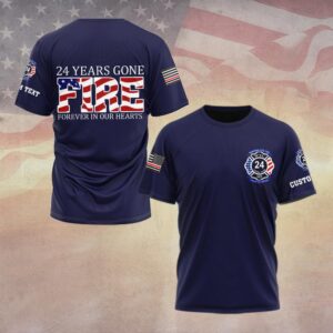 Custom Text Forever in Our Hearts – 24-Year 9/11 Memorial Shirt #DQH0091 - T-shirt