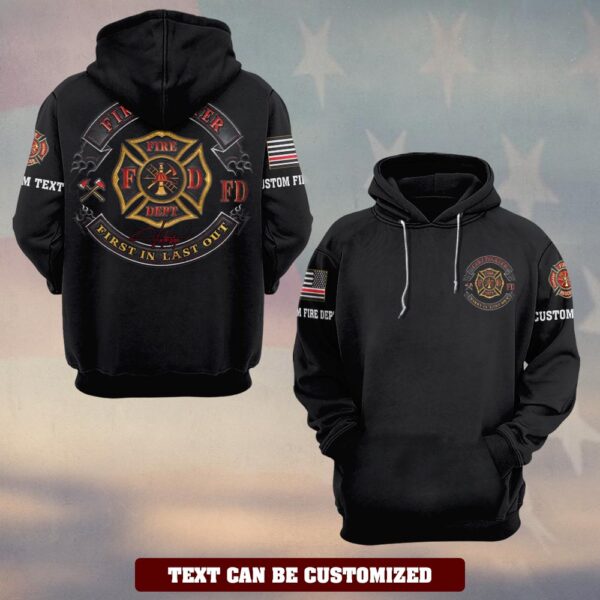 Custom Dept & Text Courage & Brotherhood – Firefighter Emblem #DQH0092 - Hoodie