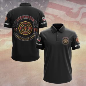 Custom Dept & Text Courage & Brotherhood – Firefighter Emblem #DQH0092 - Polo
