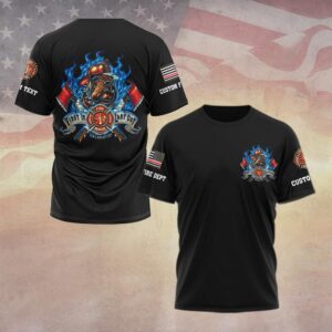 Custom Dept & Text First In, Last Out – Bulldog Fire Rescue #DQH0093 - T-shirt