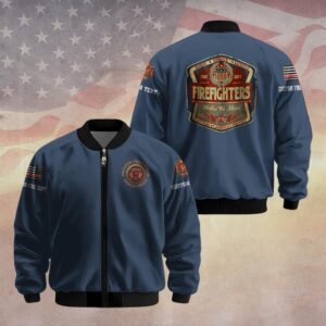 Custom Dept & Text United We Stand – Firefighters Brotherhood #DQH0094 - Bomber Jacket