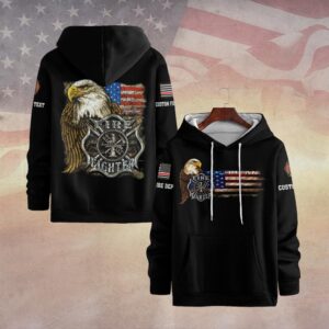 Custom Dept & Text American Eagle – Firefighter Pride #DQH0095 - Hoodie