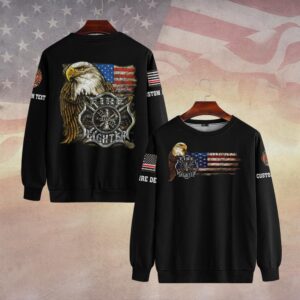 Custom Dept & Text American Eagle – Firefighter Pride #DQH0095 - Sweatshirt