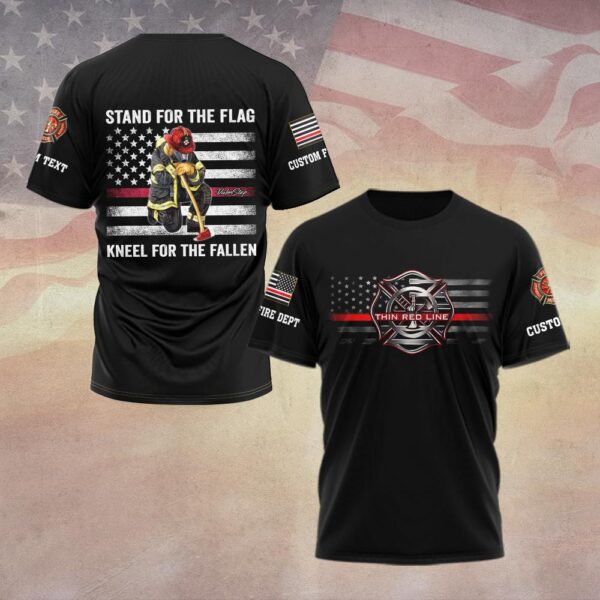 Custom Dept & Text Stand for the Flag – Kneel for the Fallen #DQH0096 - T-shirt
