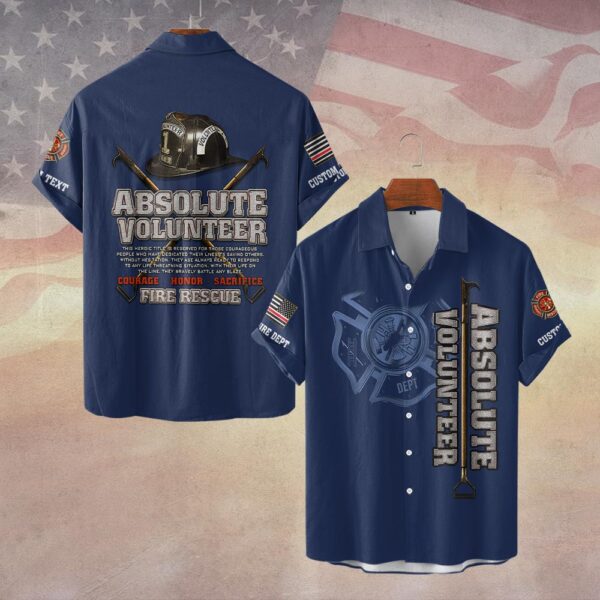 Custom Dept & Text Absolute Volunteer #DQH0097 - Short Sleeve Button Shirt