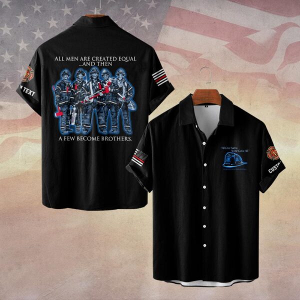 Custom Text A Few Become Brothers #DQH0107 - Short Sleeve Button Shirt