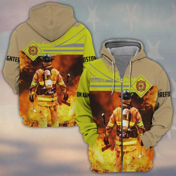 Custom Name – Into the Flames #DQH0109 - Zip Hoodie