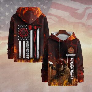 Custom Dept & Name Firefighter Thin Red Line #DQH0110 - Hoodie