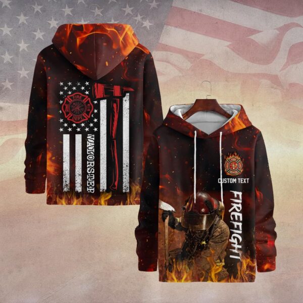 Custom Dept & Name Firefighter Thin Red Line #DQH0110 - Hoodie
