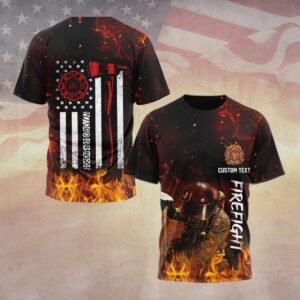 Custom Dept & Name Firefighter Thin Red Line #DQH0110 - T-shirt