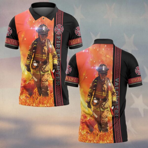 Custom Name – Firefighter in Action #DQH0112 - Polo