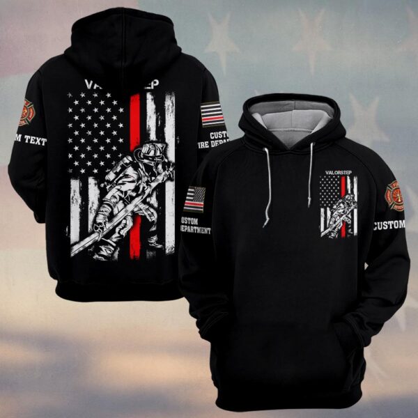 Custom Dept & Text Firefighter Thin Redline #DQH0123 - Hoodie