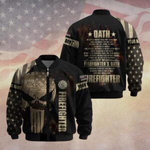 Custom Dept & Name FIREFIGHTER'S OATH #DQH0130 - Bomber Jacket