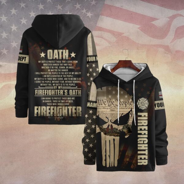 Custom Dept & Name FIREFIGHTER'S OATH #DQH0130 - Hoodie