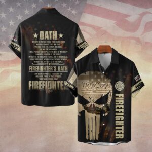 Custom Dept & Name FIREFIGHTER'S OATH #DQH0130 - Short Sleeve Button Shirt