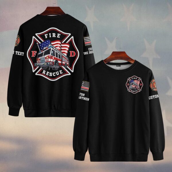 Custom Dept & Text US Fire Rescue Truck #DQH0138 - Sweatshirt
