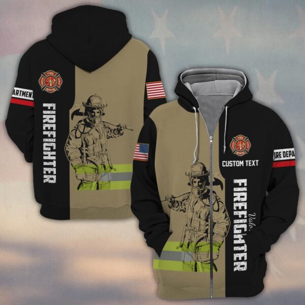 Custom Dept & Name Firefighter’s Stand Hivis #DQH0113 - Zip Hoodie