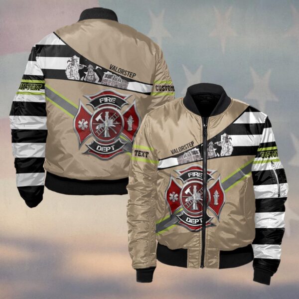 Custom Text Courage Stripe Brotherhood Emblem #DQH0114 - Bomber Jacket