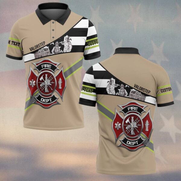 Custom Text Courage Stripe Brotherhood Emblem #DQH0114 - Polo
