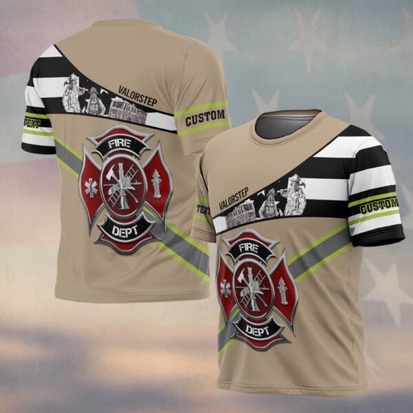 Custom Text Courage Stripe Brotherhood Emblem #DQH0114 - T-shirt