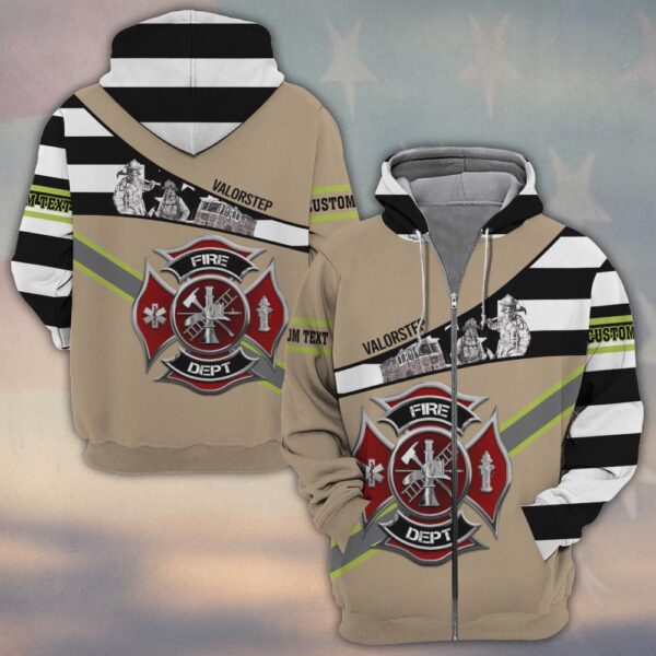 Custom Text Courage Stripe Brotherhood Emblem #DQH0114 - Zip Hoodie