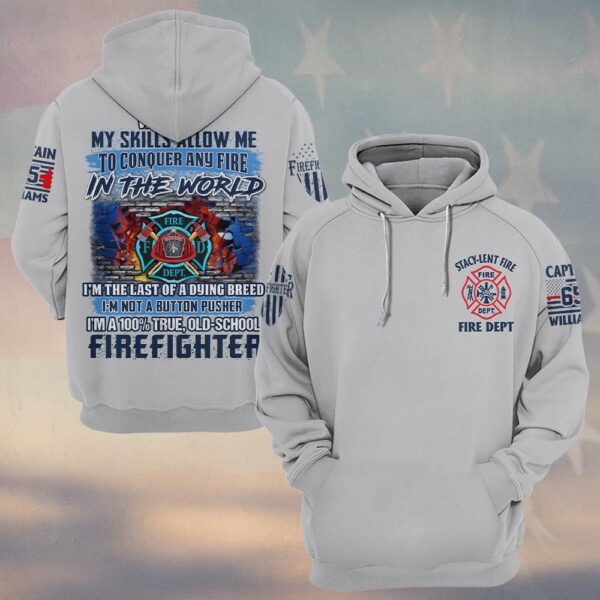 Custom True Old School Firefighter #DQH0118 - Hoodie