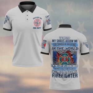 Custom True Old School Firefighter #DQH0118 - Polo