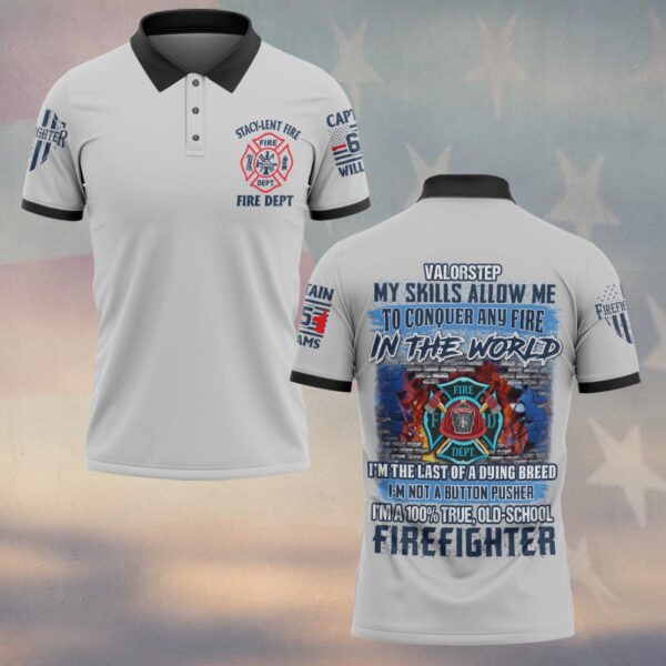 Custom True Old School Firefighter #DQH0118 - Polo