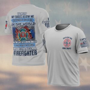 Custom True Old School Firefighter #DQH0118 - T-shirt